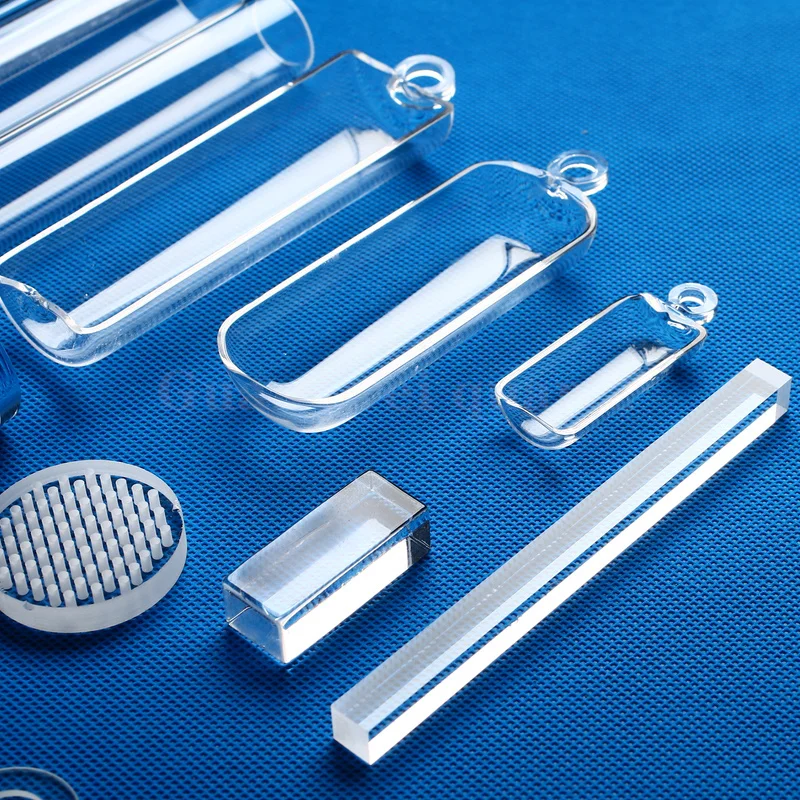 Customized semicircular quartz boat chemical loader fused quartz glass boat