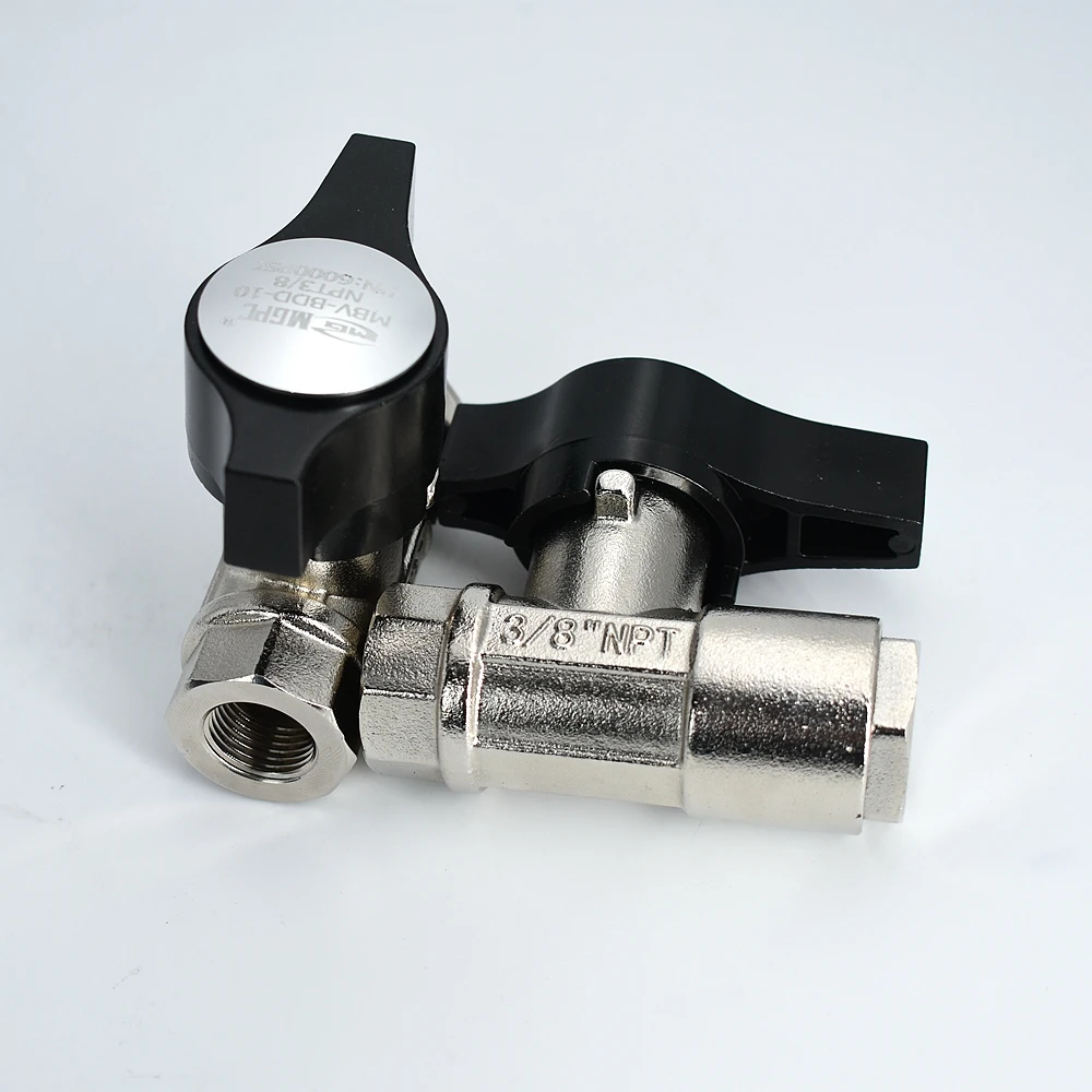 General Use Female 2 Way Ball Valve Brass nickel plated ball valve NPT BSP Quarter Turn High Pressure Ball Valve 6000PSI
