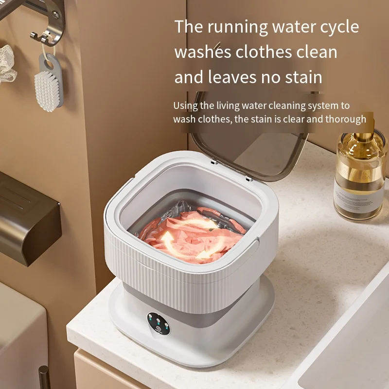 Professional 10L/60W Mini Automatic Washing Machine With Dryer Portable Folding Socks Washing Machine Single Person Use