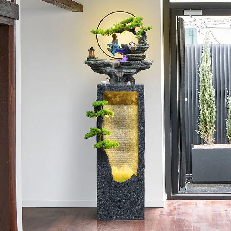 Internal Circulating Fengshui  Creative Garden Home Decor Large Waterfall Fountain Fiberglass High Quality Water Fountain