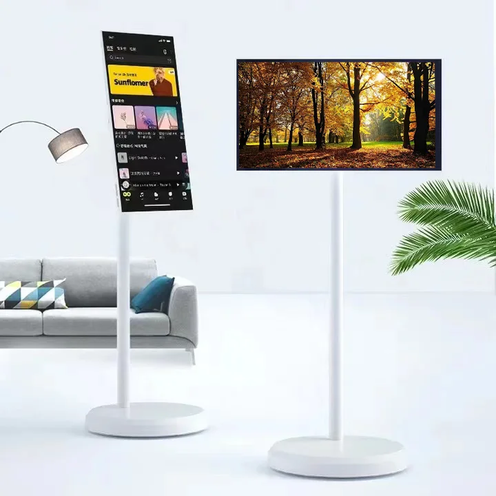 21.5 Inch Portable Android Smart Display TV Floor Standing Indoor Menu Board With USB Interface Digital Signage Displays