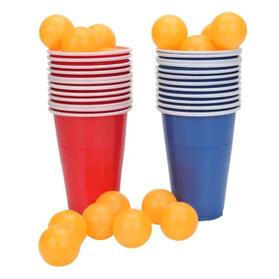2024 Top selling beer custom logo pingpong balls and cups table tennis ball set Beer Pong Game Set