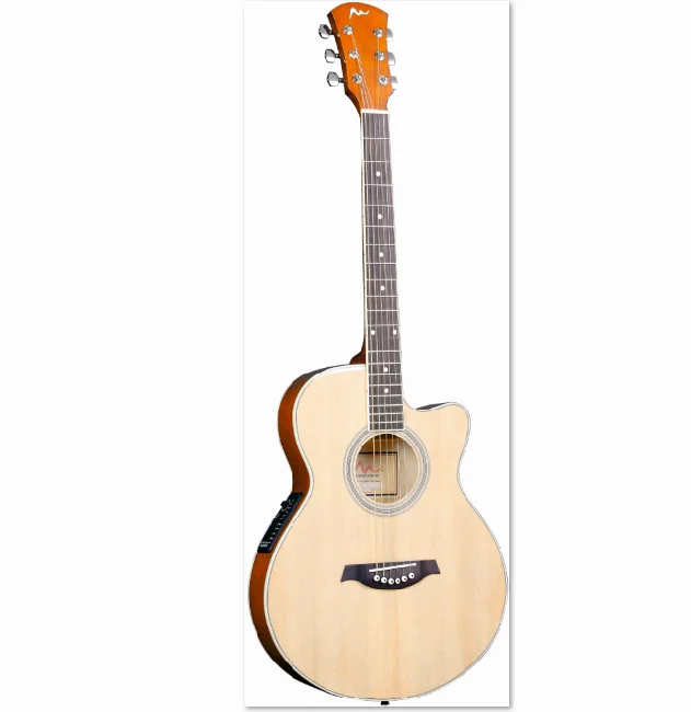 40 inch acoustic guitar cheap slim body  high gloss acoustic guitar with pickup