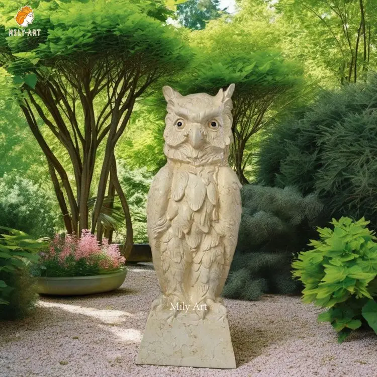 Outdoor Garden Decoration Customized Marble Stone Owl Statues Sculpture for Sale