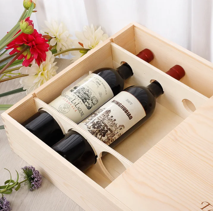 
6 bottles wooden box gift box wine wooden box custom 