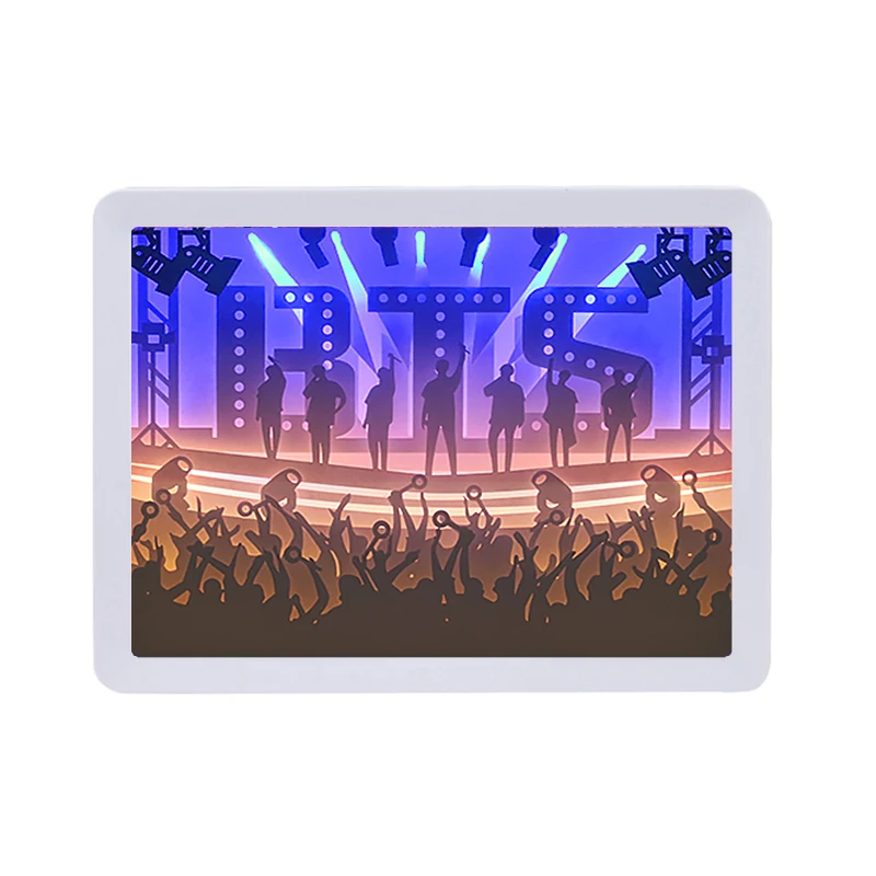 BTS BT21 New Arrival Factory Direct Fashion Style Kpop Idol Group Bts Photo Frame Night Light Paper Cut Light Box