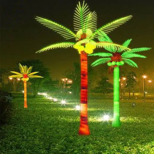 LED New Year Motif Lights Coconut Tree Christmas Decorative Holiday Lightings Festival Lanterns Decorations Outdoors