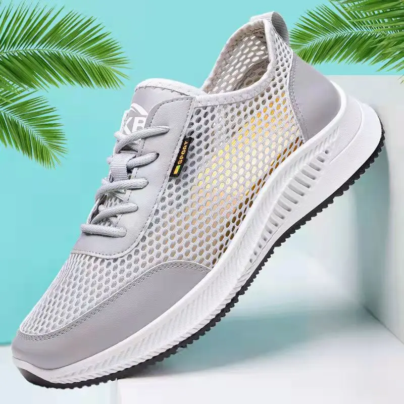 cheap Walking style Light Weight fitness Injection molding Mesh Breathable Mens Casual Shoes