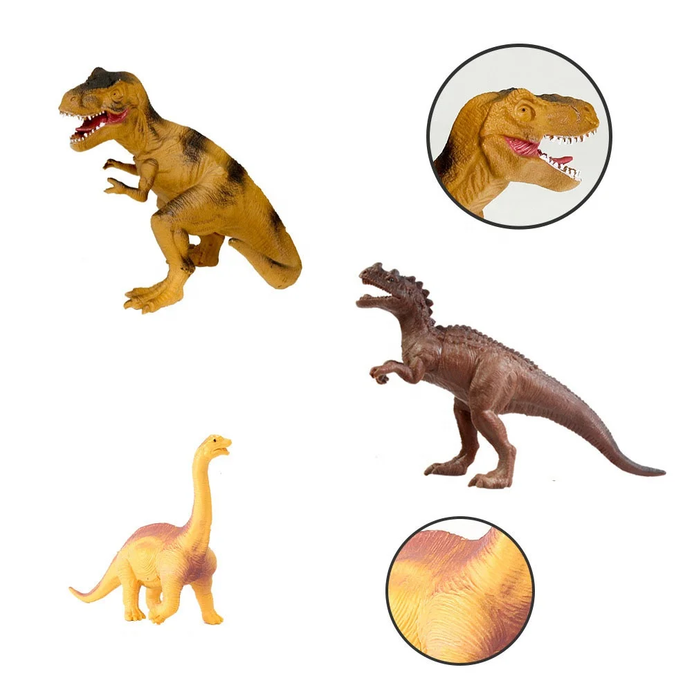 Kids Toy 50 pcs Set Box Educational 3D Cartoon Park Dino Tree Fence Simulation Model Plastic Dinosaur Figure