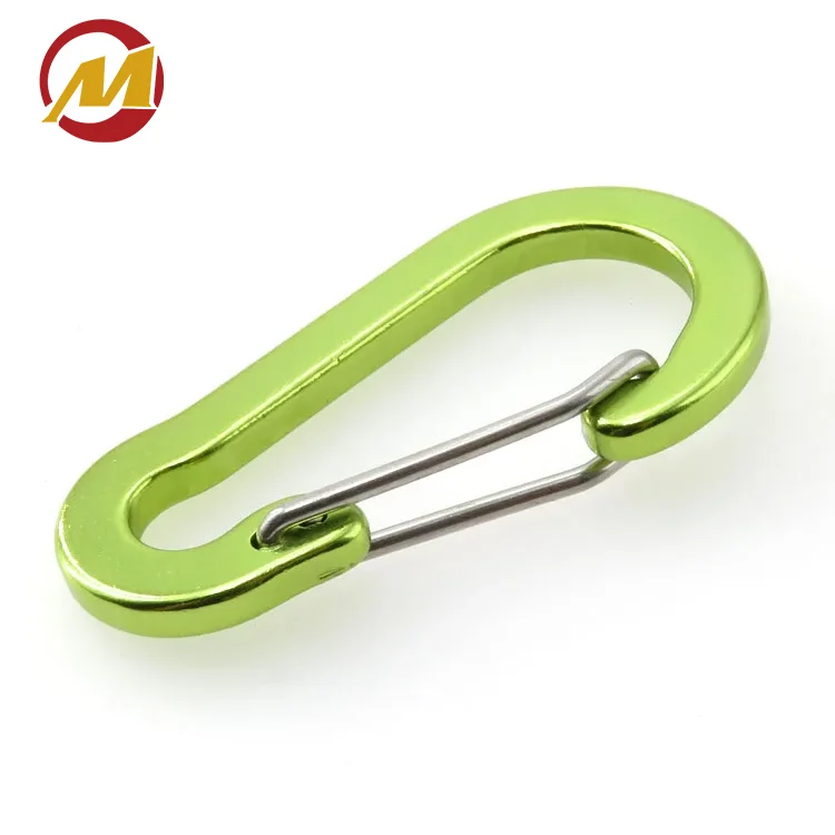 New Design Customized Logo Aluminum White Color D Shape Locking Carabiner For Climbing