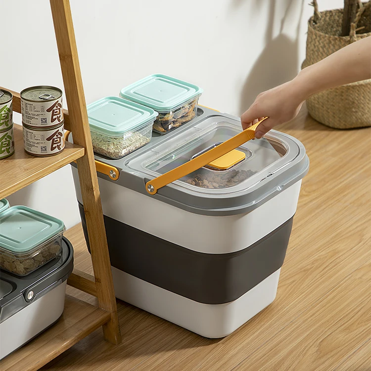 High quality Fold-able grain container box 50L food storage Bucket