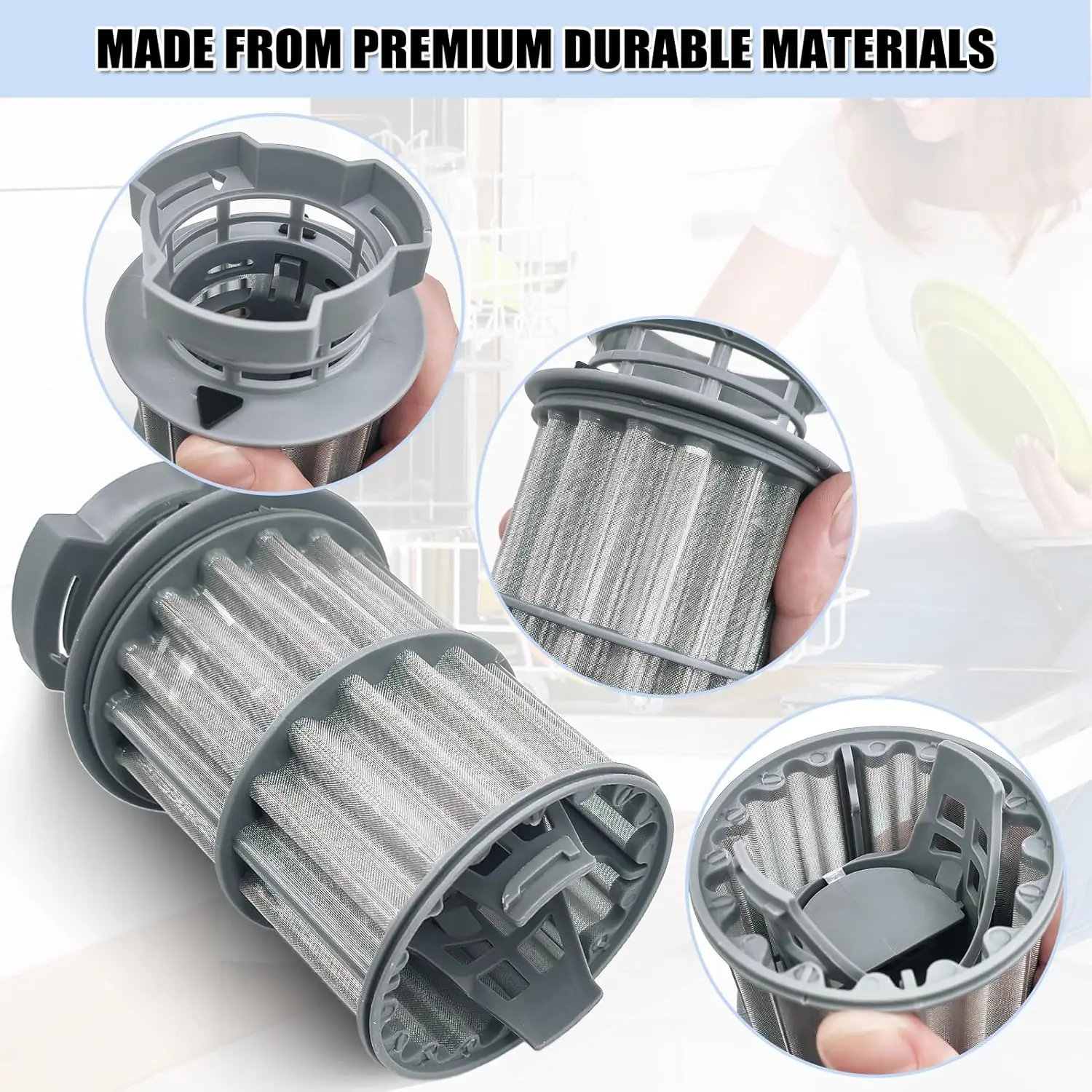 645038 Dishwasher Drain Mesh Filter 00645038 Circulation Pump Micro Filter for Bo-sch Dishwasher Filter Basket Replaces 00651097