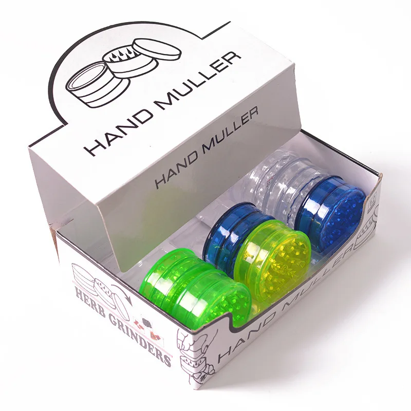 Wholesale Smoking Accessories 60 mm Plastic Hand Muller Grinder Colorful Smoke Grinder Tobacco Herb Grinders