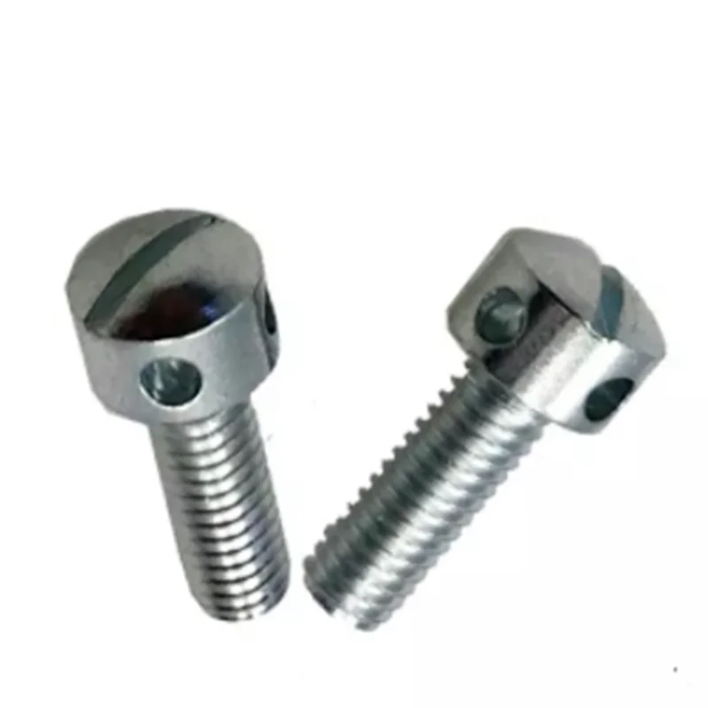 M4X12mm DIN404 Metric Thread White Zinc Steel Slotted Cylinder Head Capstan Sealing Screw