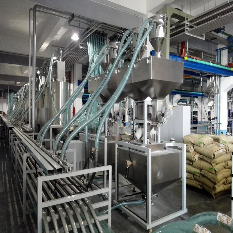 dilute phase plastic pellet pneumatic central feeding transport system for smart injection or extruding molding plant