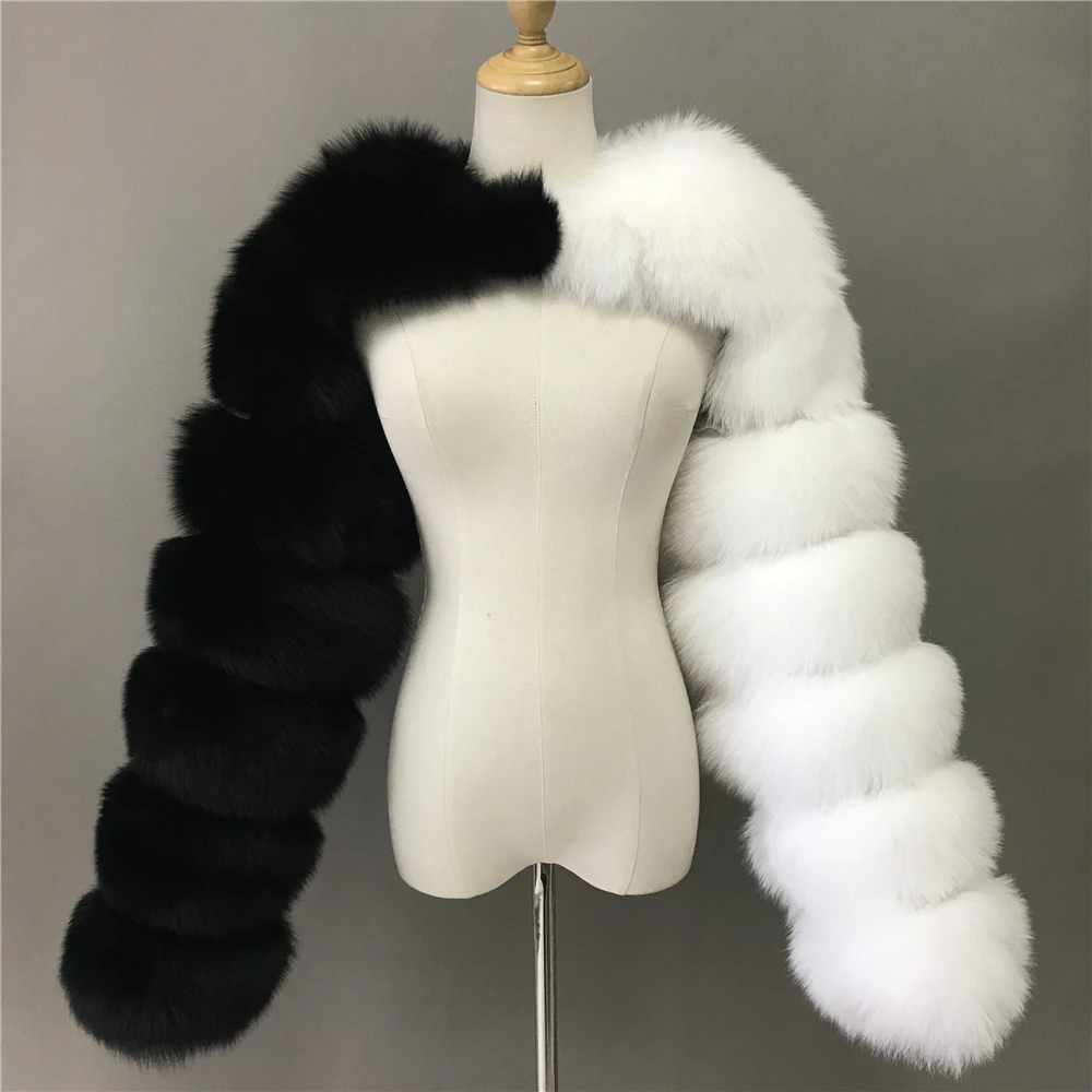 Super Fashion Fur Coat Winter Warm Women Lady Fur Sleeve Wrap