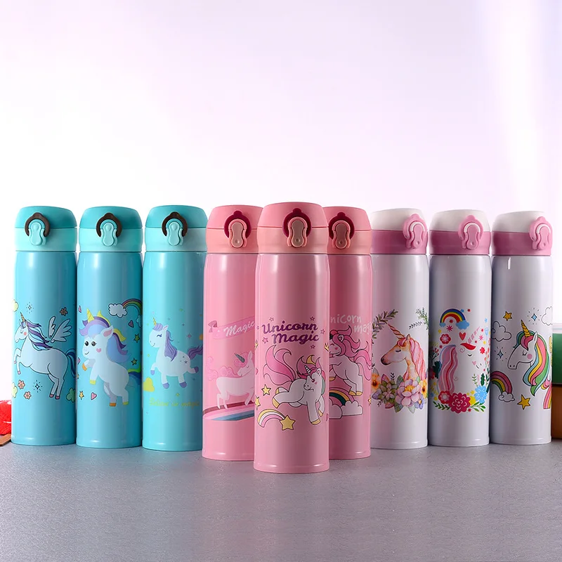 YIDING Wholesale Gift Insulated Vacuum Water Bottle Children Stainless Steel Plastic Bottles Thermoses Flask for School Kids