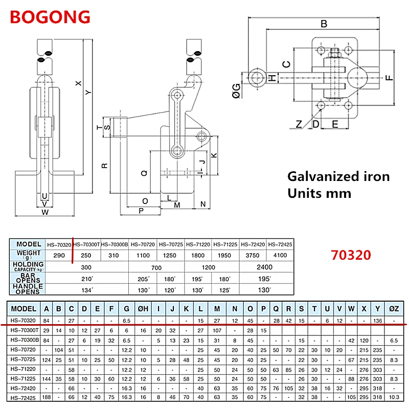 BOGONG CH HS-70320 сверхпрочный зажим используется на сварочная арматура или электронного оборудования в сборе зажимные зажимы WDC