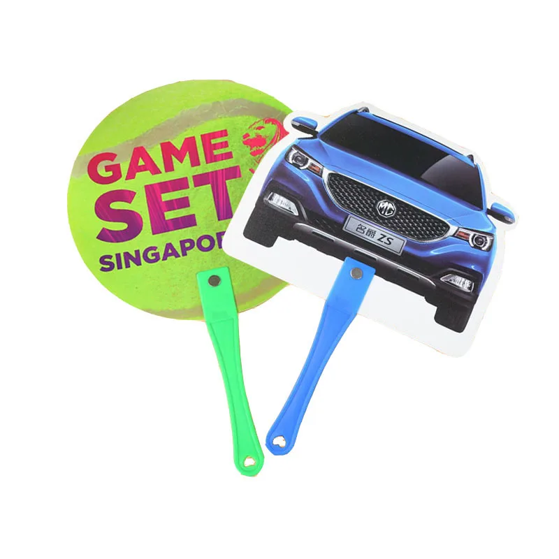 Korea event transparent picket custom single double sided printing large waterproof plastic PVC Hand Fan