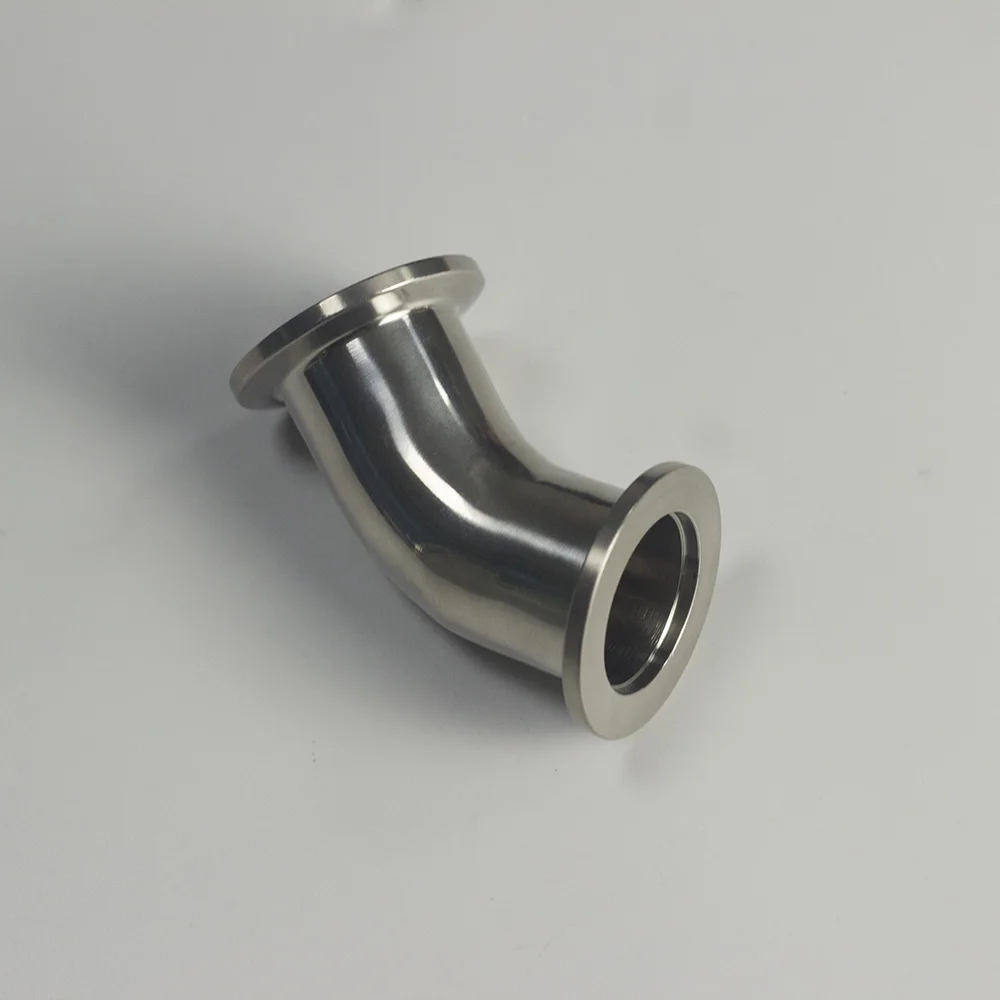 Stainless Steel 304/L 316/L Vacuum Pipe Fitting Quick Clamped KF 45 90 Degree Elbow