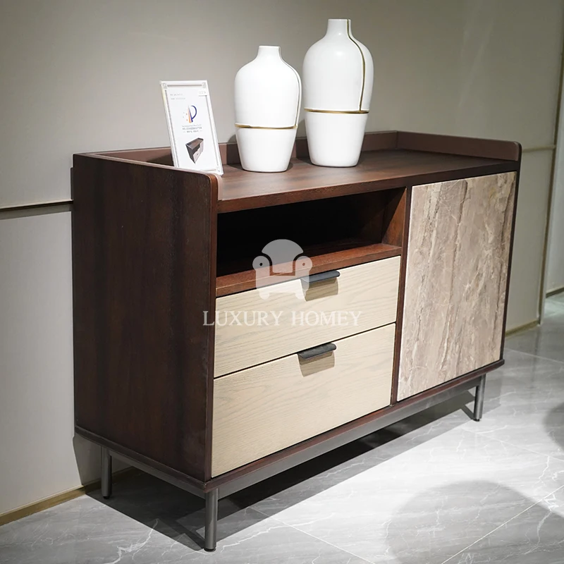 Modern Luxury Solid Wood Wine Display Cabinet Rack Showcase Wine Cabinet Wooden Drinks Cabinet Bar for Dining Living Room Home