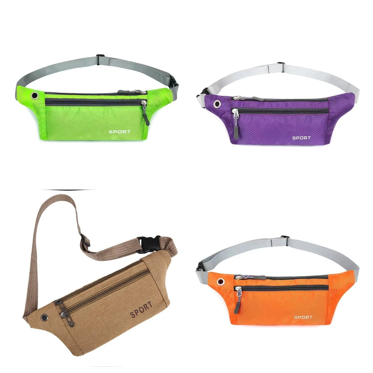 2024 Recyclable Resistant Slim Fanny Pack Small Waist Pouch Slim Belt Bag For Running Travelling Hiking Walking