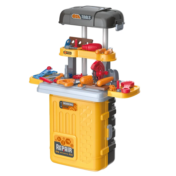 69 PCS tool trolley case 3 in 1 Kids Pretend Play Storage Workbench Work Shop Kit Tool Set Toy