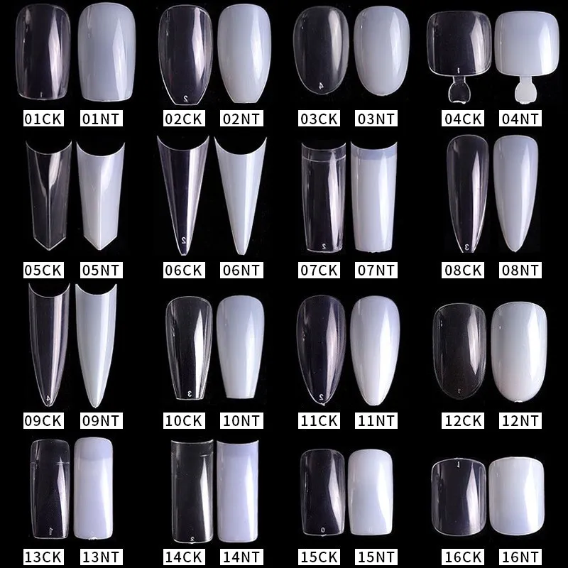 33 styles thin c curve half well natural tips half cover Nail art tips,false nail for finger toe