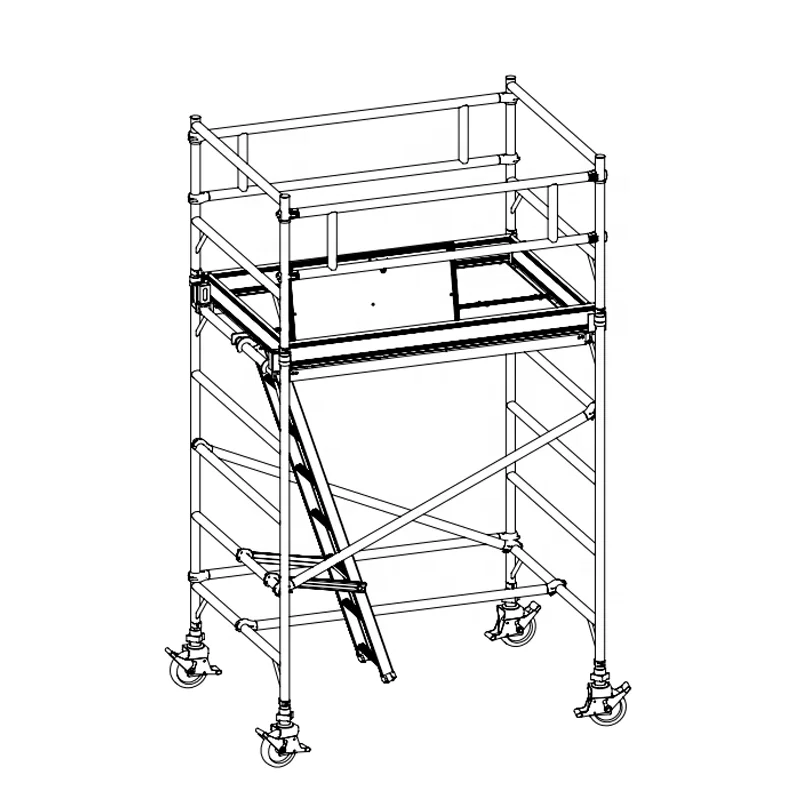 Wholesale price double width portable aluminum scaffolding for construction aluminum aluminum folding scaffold ladder