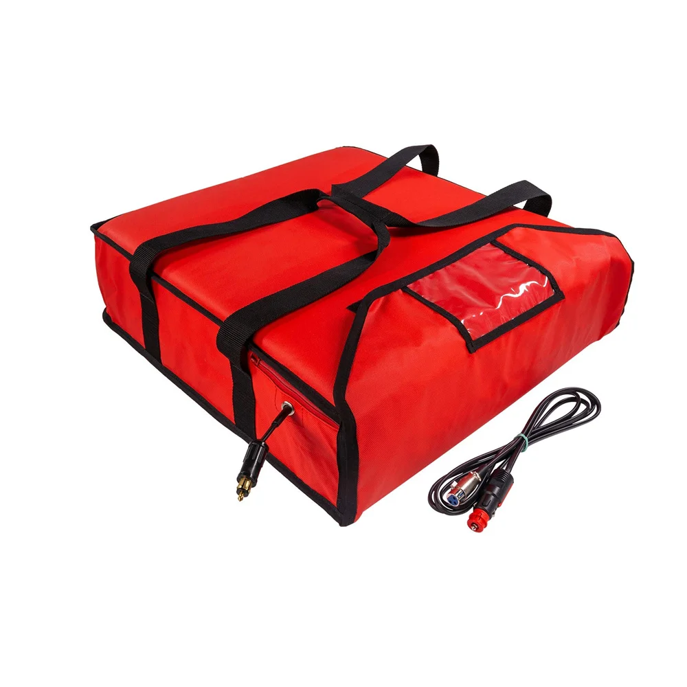 Large Capacity Custom Red Reusable Cooler Box Thermal Bag Carry Pizza Bag Food Delivery Insulated