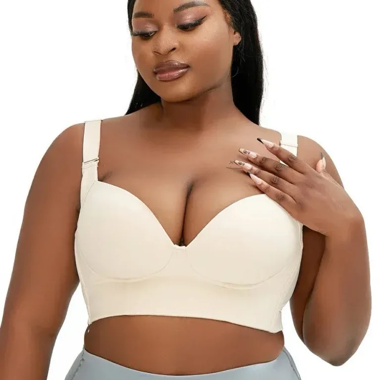 Adjustable New Push-Up Bra Body Shapewear Solid Hides Back Fat Plus Size Bras