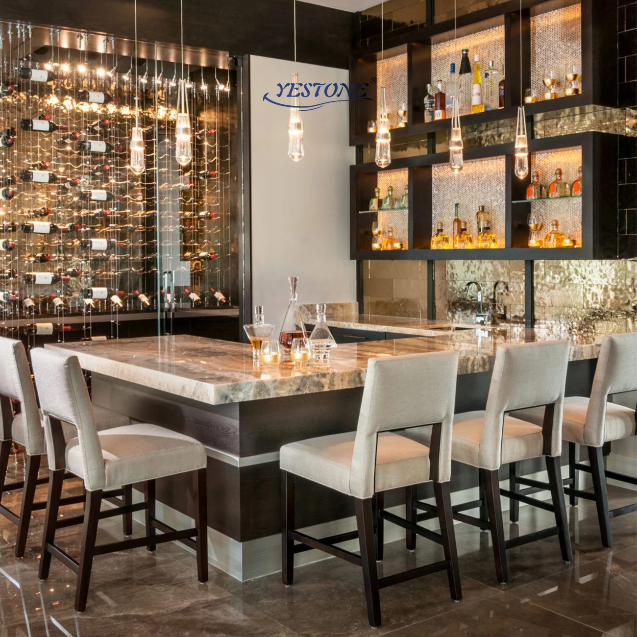 YESTONE indian restaurant sports bar hotel design bar furniture for home chocolate cafe table marble design bars