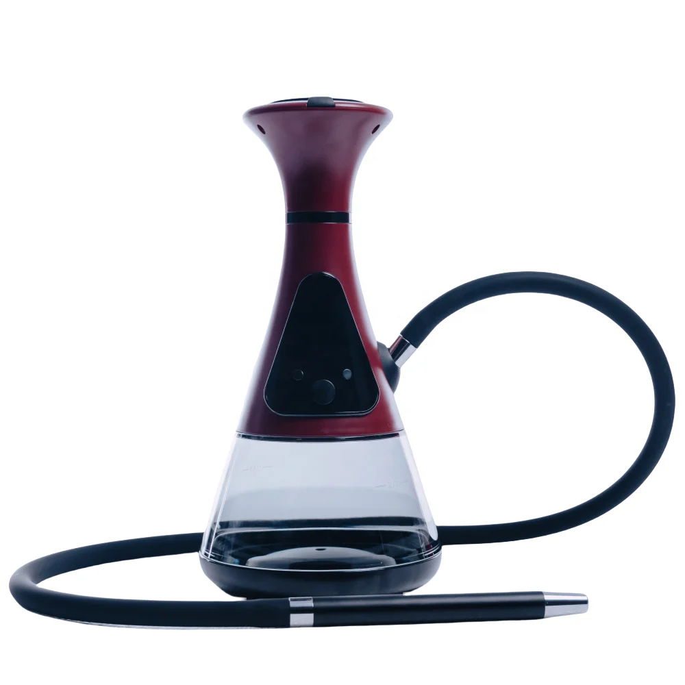 2024 Luxury Portable Electric Hookah High Quality Stainless Steel Shisha Mirrored Glass Convenient Use Adults Set Gift Box