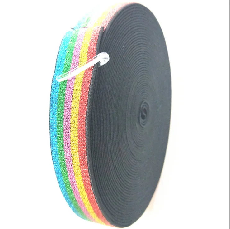 
High Quality metallic elastic tape stripe elastic tape nylon elastic tape with metallic yarn polyester elastic webbing band 