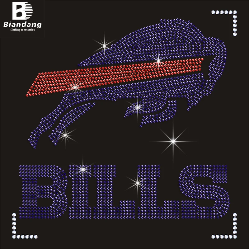Buffalo Bills Bling Hot Fix Bulk Rhinestone Heat Transfer Custom Motif Rhinestone Transfer Rhinestones Transfers
