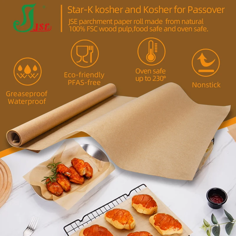 BPA Free Nonstick Unbleached Oven Safe Disposable Parchment Paper Roll Baking Paper Sheets Silicone Coated Paper for Baking