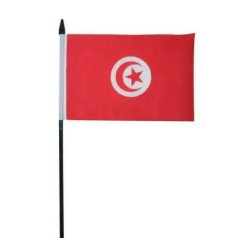 Оптовая продажа, низкая цена, быстрая доставка, миниатюрные ручные флаги Туниса