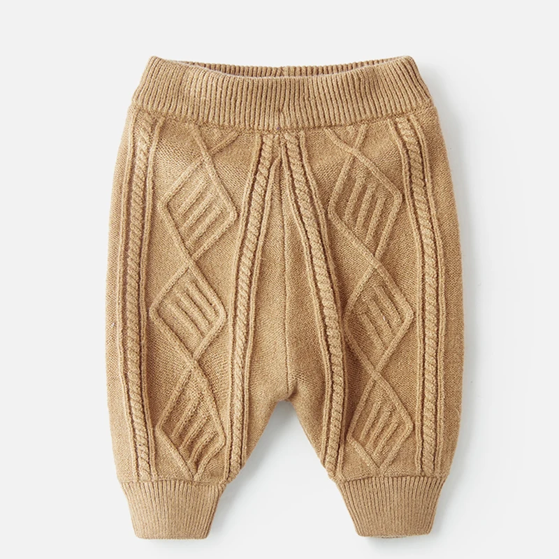 
Wholesale Baby Knitting Pants Newborn Cotton Baby Loose cable Pants 