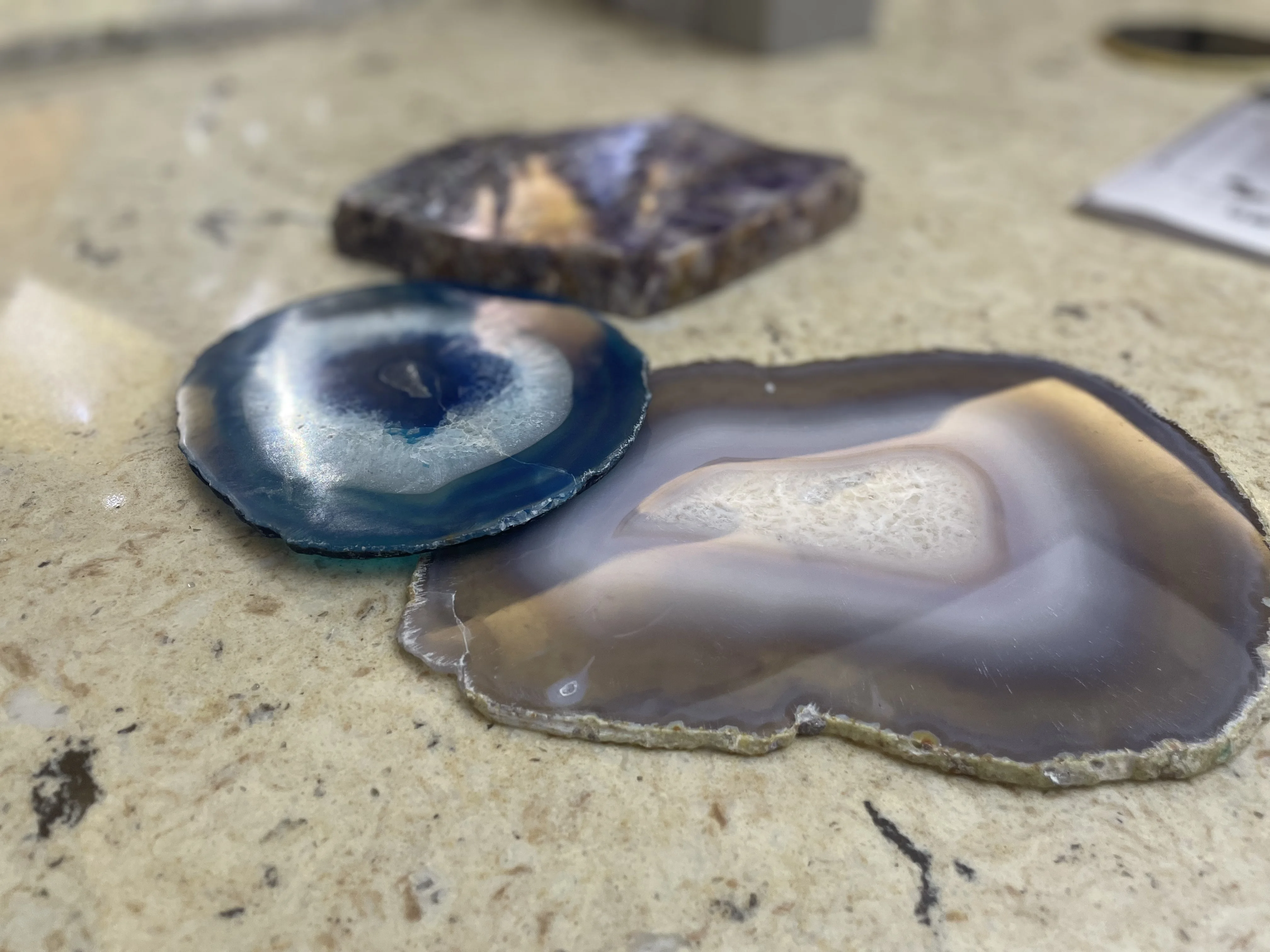 Luxury  Multicolor Semi Precious Stone Agate Composite Semi Stone Used Table Top Island top Precious Onyx Agate Stone