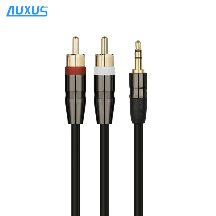 Лучшее качество 3,5 мм до 2 rca кабель aux кабель для автомобиля