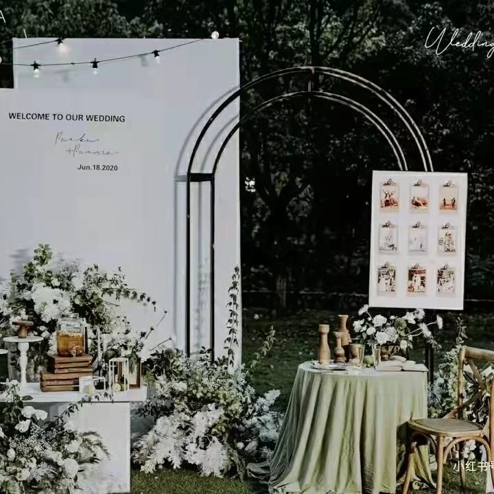 JAROWN New Wedding Props Truss Arch Background Ornaments Wedding Stage Curved Square Pillars Arched Door Decoration Flower Stand