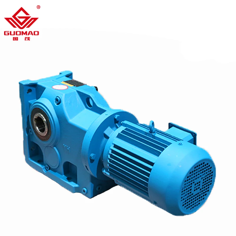 Guomao Helical Bevel Gear Reducer 90 Degree Gearbox 3 Phase Motor