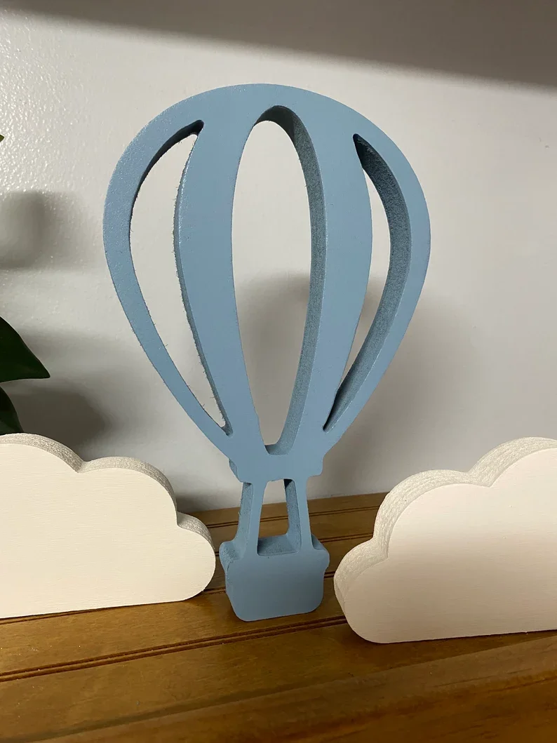 OEM wood cutout small nursery shelf item oh the places she will go shower decorations Hot air balloon decor nursery shelf decor
