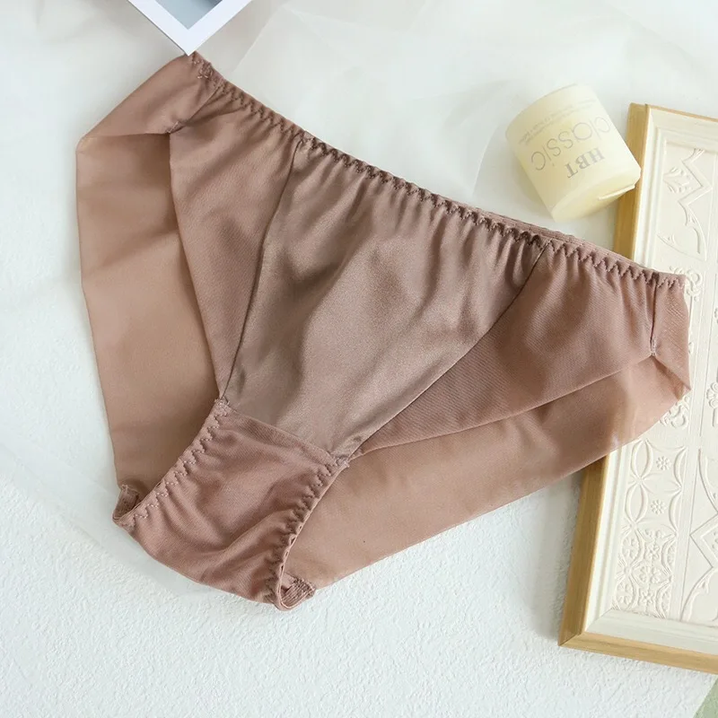 Mulberry silk underwear women seamless middle waist underwear breathable