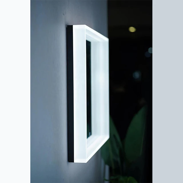 Bathroom Modern Design Acrylic Frame Mirror Illuminated LED Light Mirror