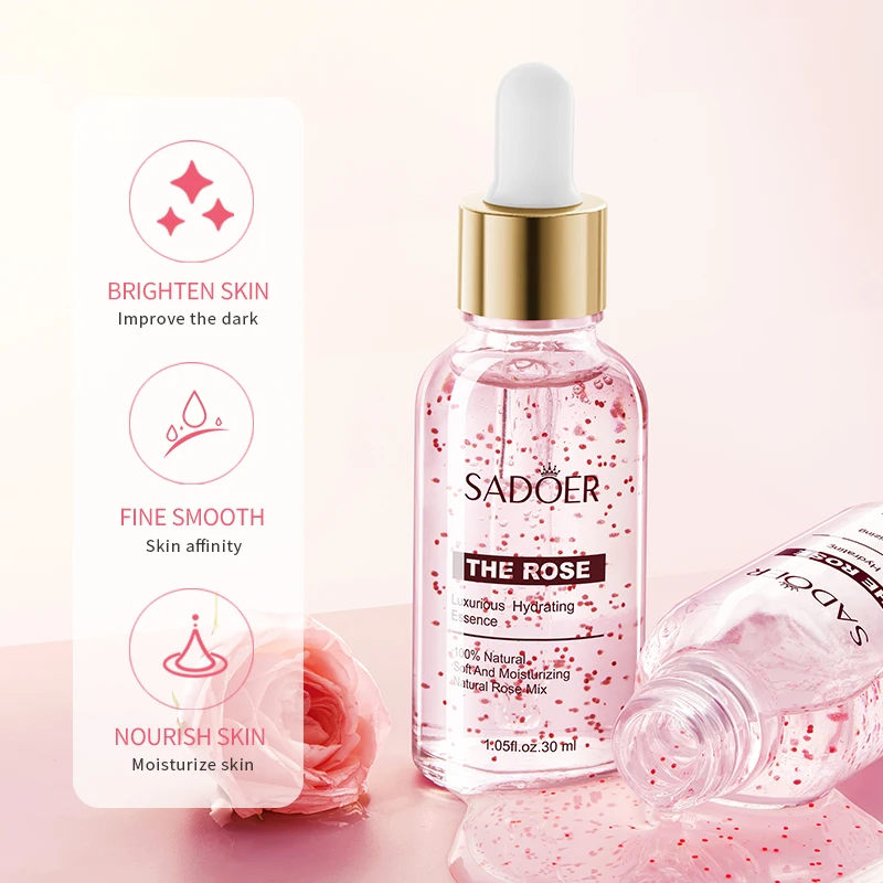 Сырье для ромашки от оригинального производителя SADOER Rose с алоэ вера эфирное масло Отбеливающее увлажняющее средство ухода за кожей Антивозрастная натуральная Сыворотка лица
