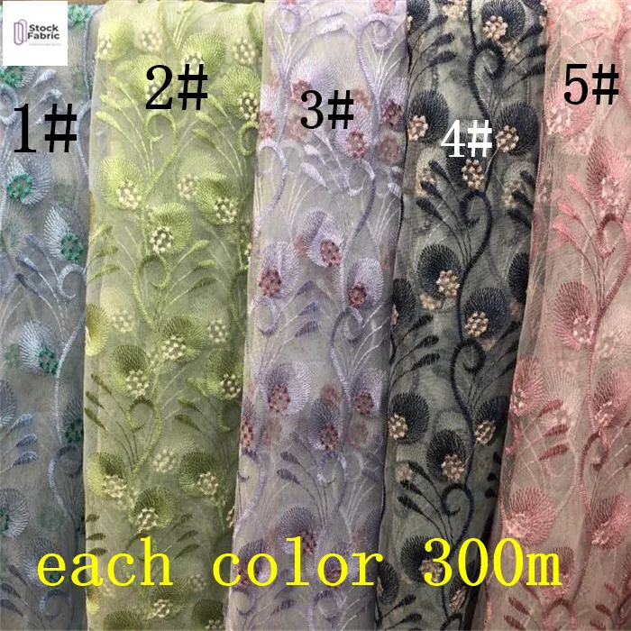 High quality wholesale embroidery mesh fabric stock lot for garment