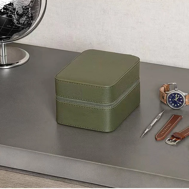 Customized Logo New Arrival Luxury Leather 5 Watch Storage Case Watch Organizer Box With Zipper