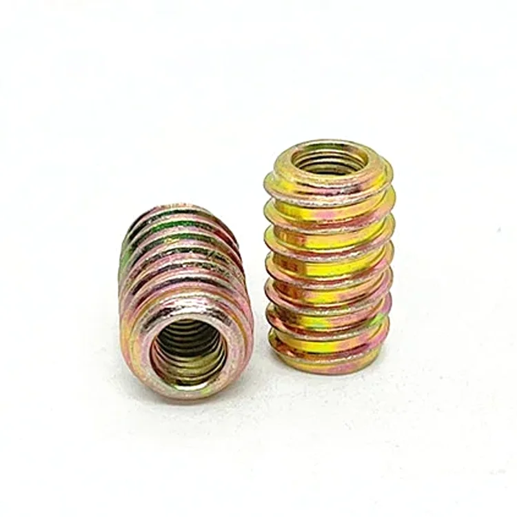 M8 Hex Socket Drive Insert Nuts Zinc Alloy Iron Inside Carbon Steel Threaded Nuts For Wood Furniture Screws