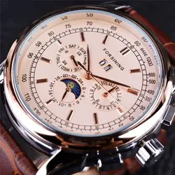 Men Watches Brand Automatic Mechanical Watch Male Genuine Leather Business Wristwatch
